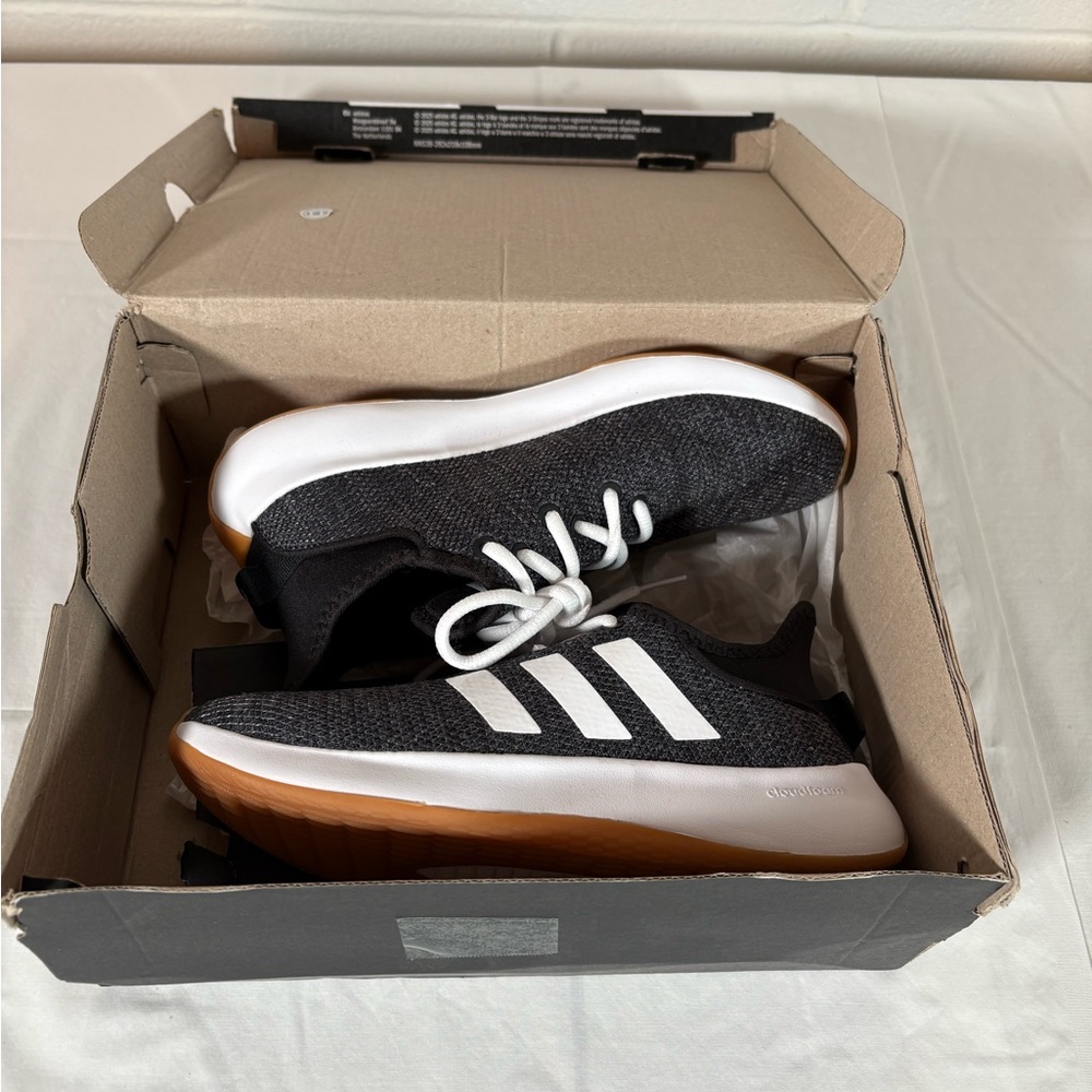 Adidas Black and White Running Shoes Cloudfoam